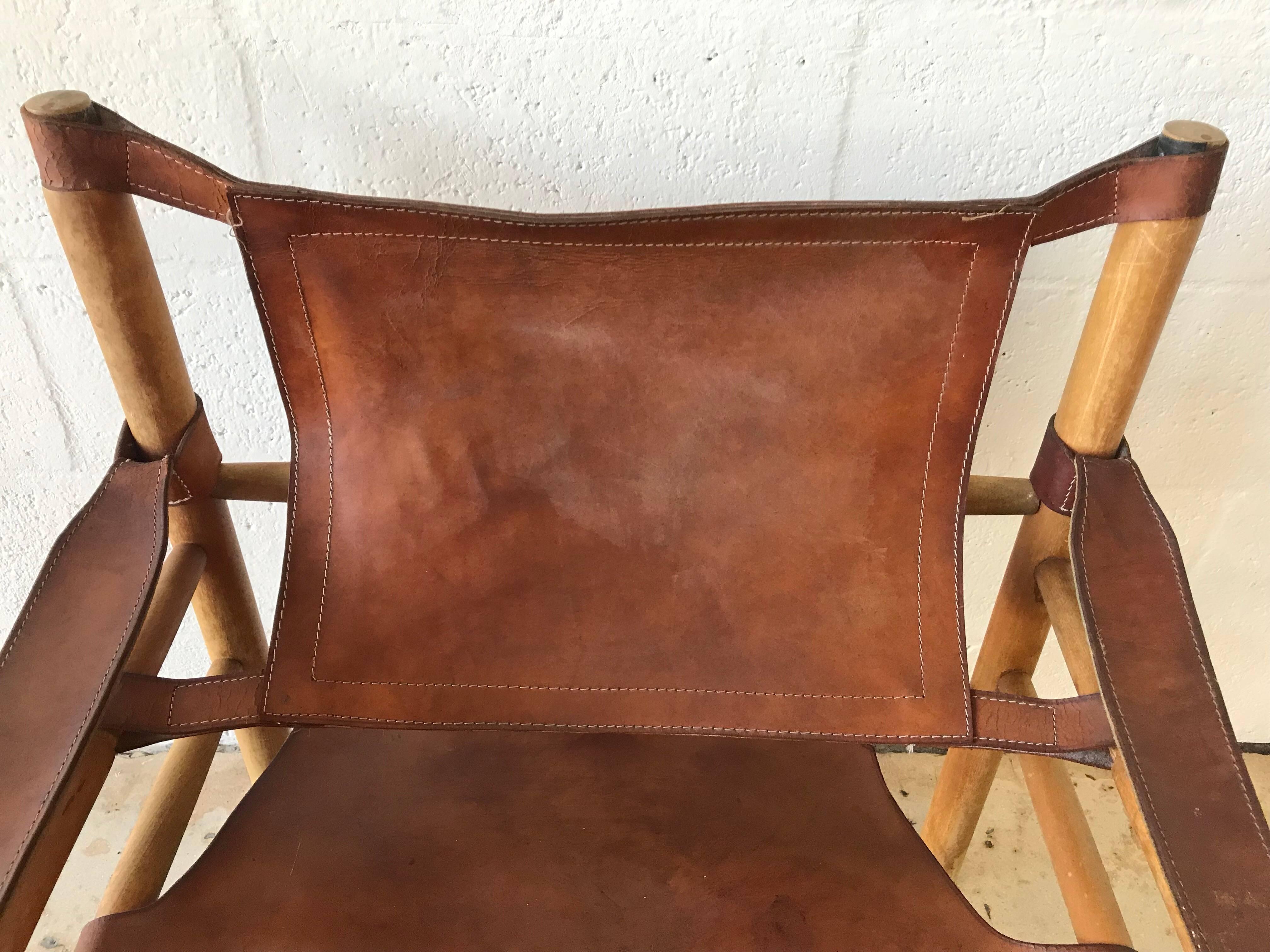 20th Century Early Distressed Saddle Leather 