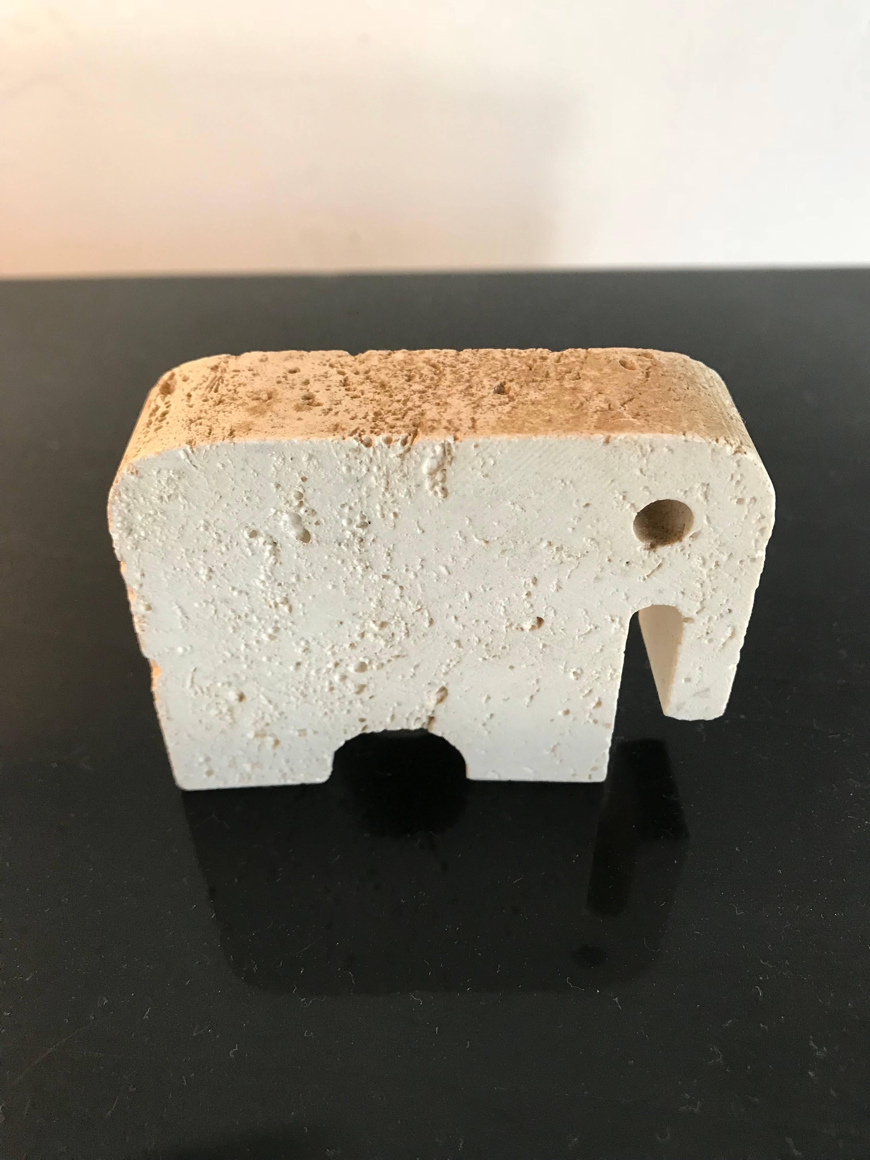 Midcentury collection of animals rendered in carved travertine designed by Flli Mannelli for Raymor, Italy, 1960s,
