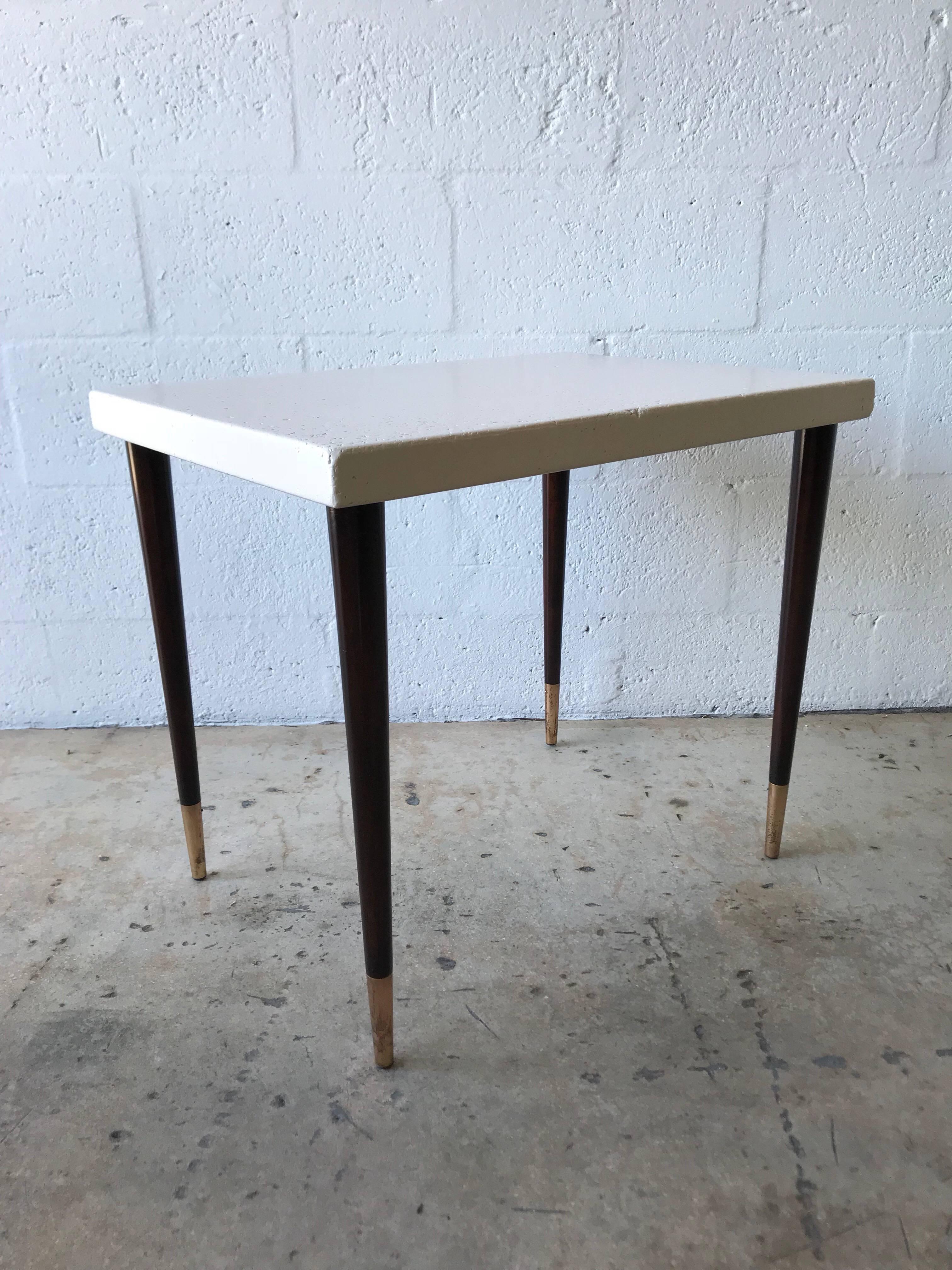 Lacquered Mid Century Cork Top Side or End Table by Paul Frankl for Johnson Furniture Co. For Sale