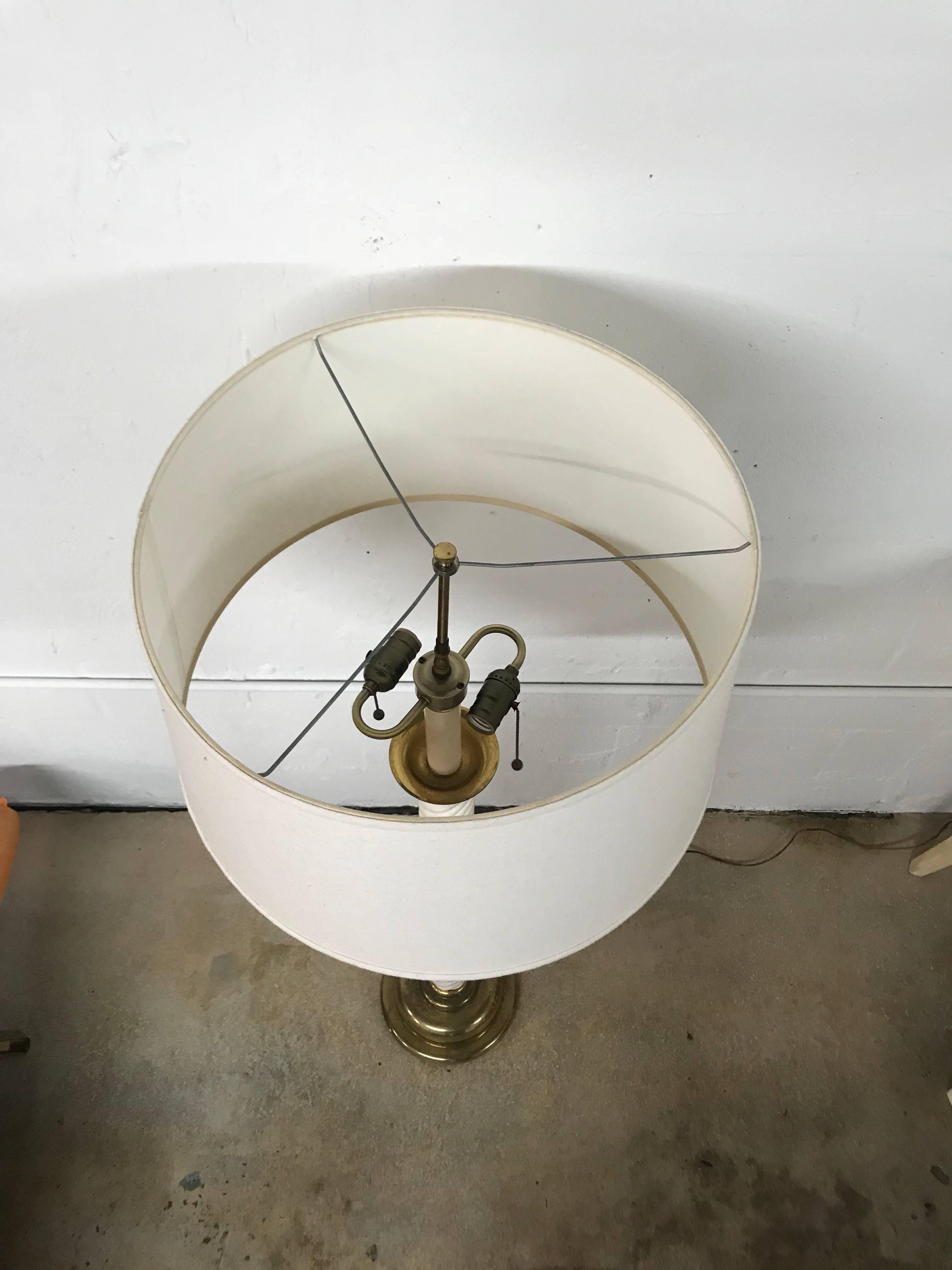 Tommaso Barbi Ceramic and Brass Floor Lamp In Good Condition In Miami, FL