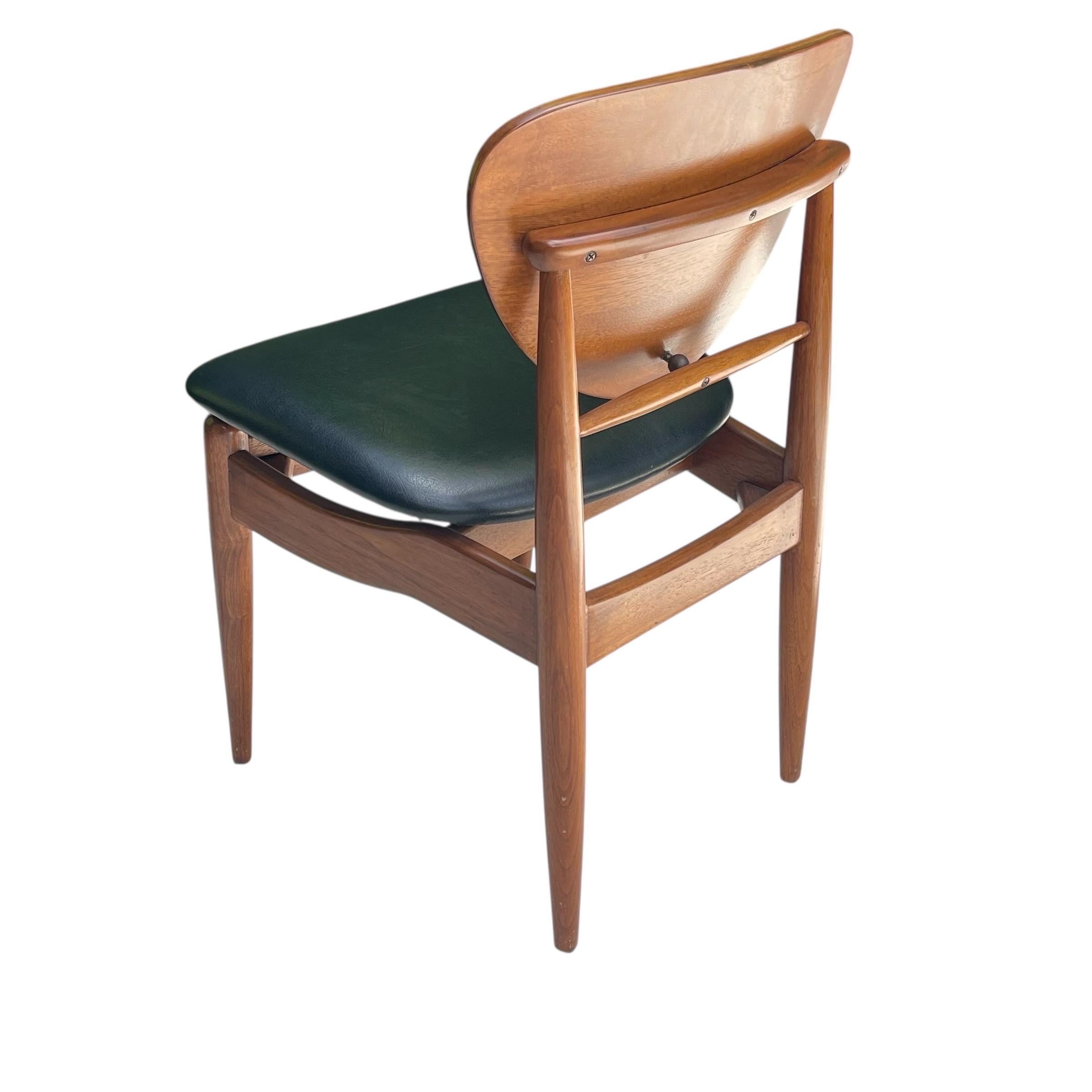 Brass Set of 10 Finn Juhl Attributed Mid Century Walnut Dining Chairs, Denmark, 1950s For Sale