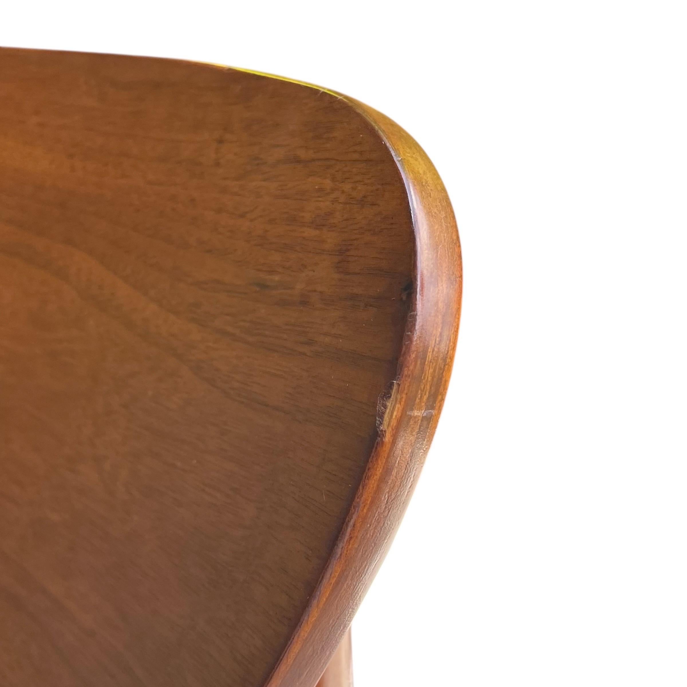 Set of 10 Finn Juhl Attributed Mid Century Walnut Dining Chairs, Denmark, 1950s For Sale 12
