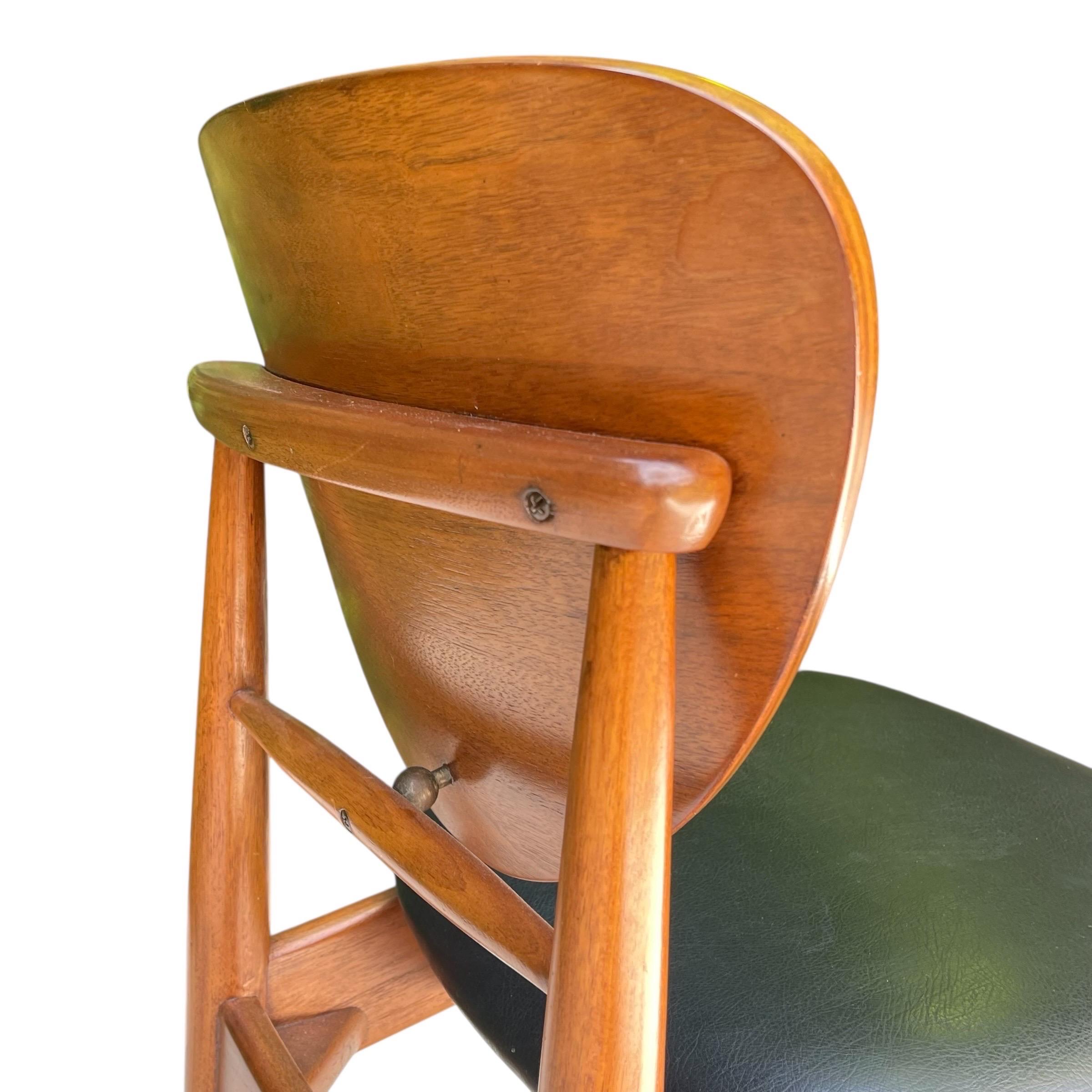 Set of 10 Finn Juhl Attributed Mid Century Walnut Dining Chairs, Denmark, 1950s For Sale 5