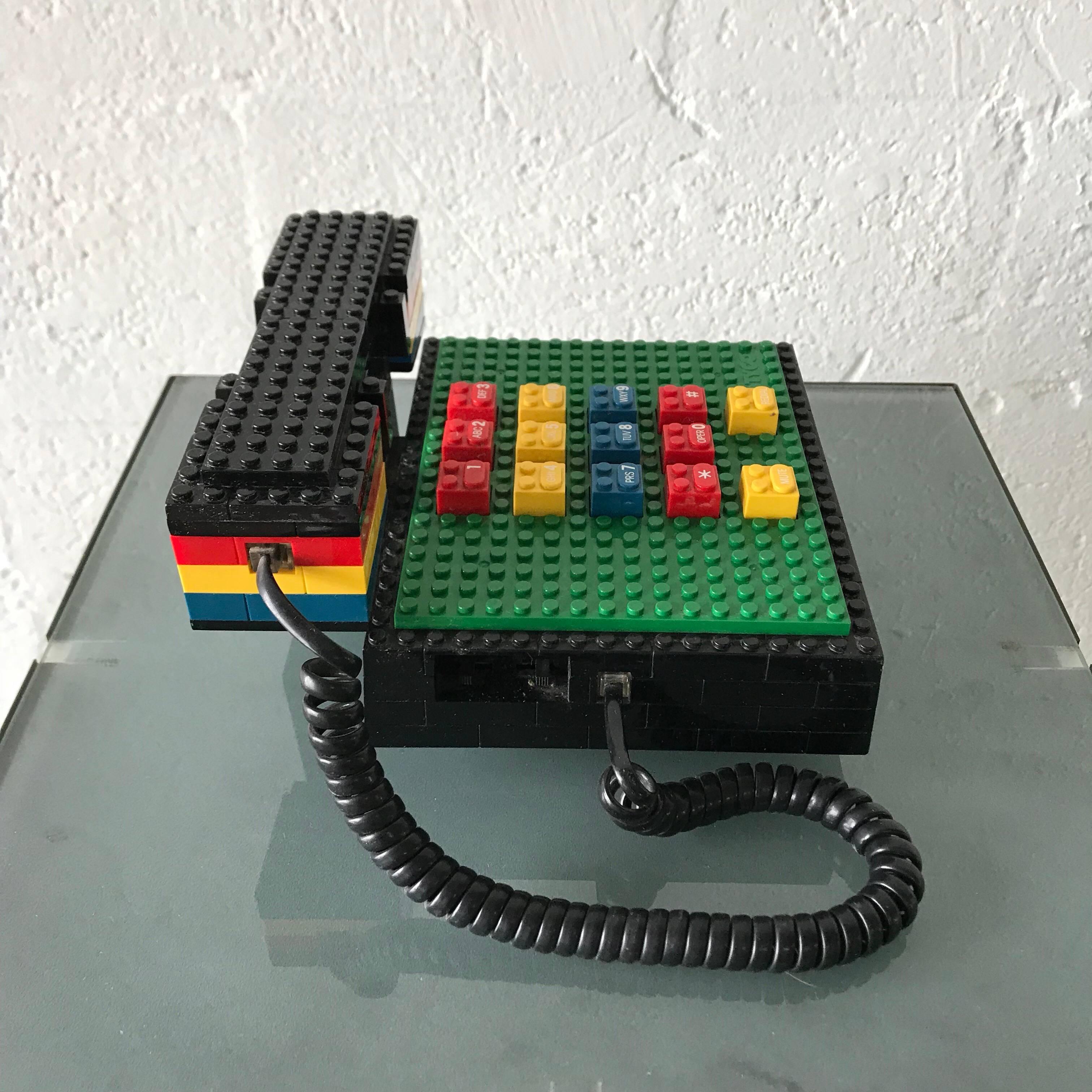 Post-Modern Postmodern “LEGO” Telephone, Phone by Tyco