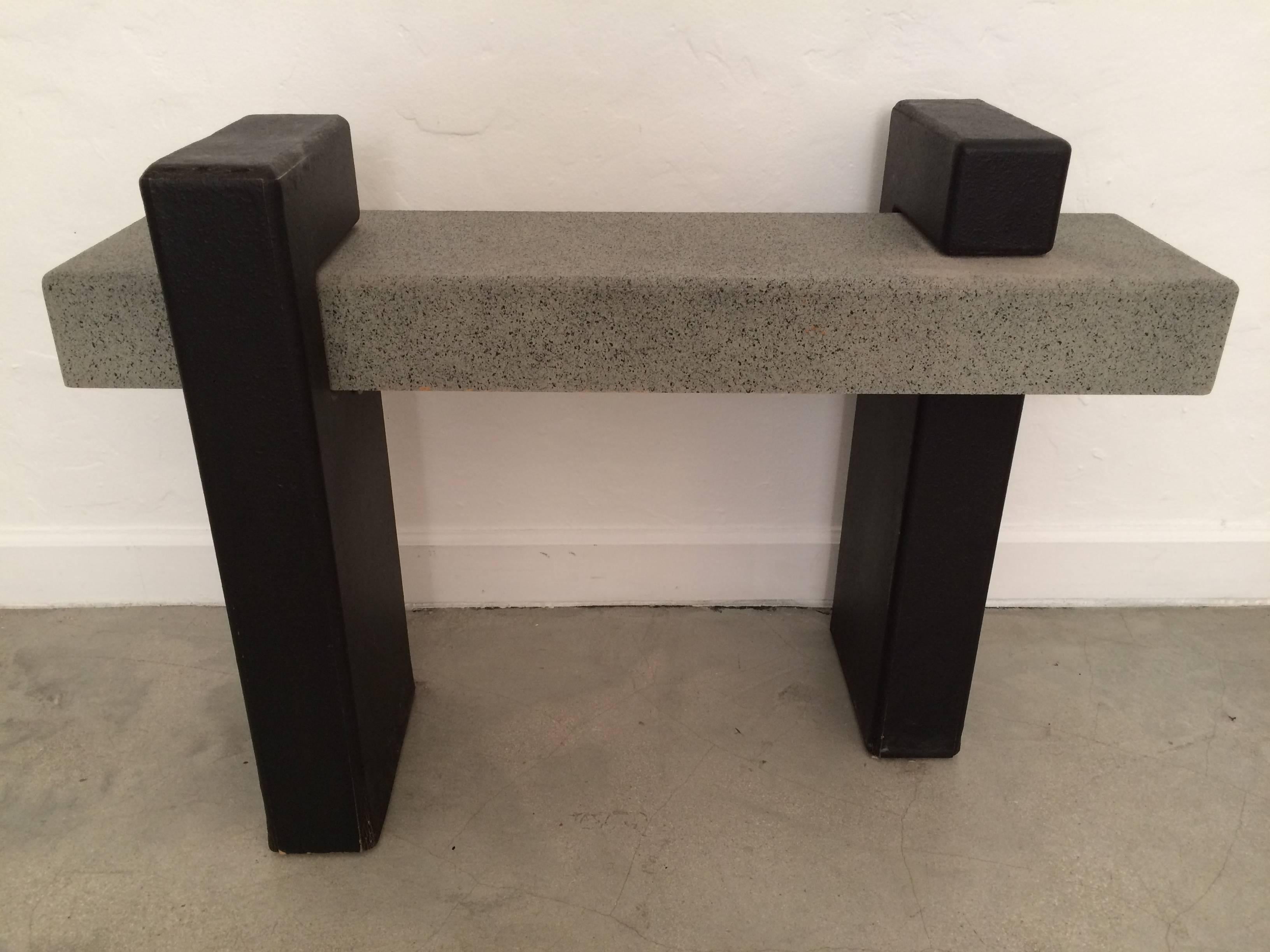 Plywood 1980s Postmodern Console Table