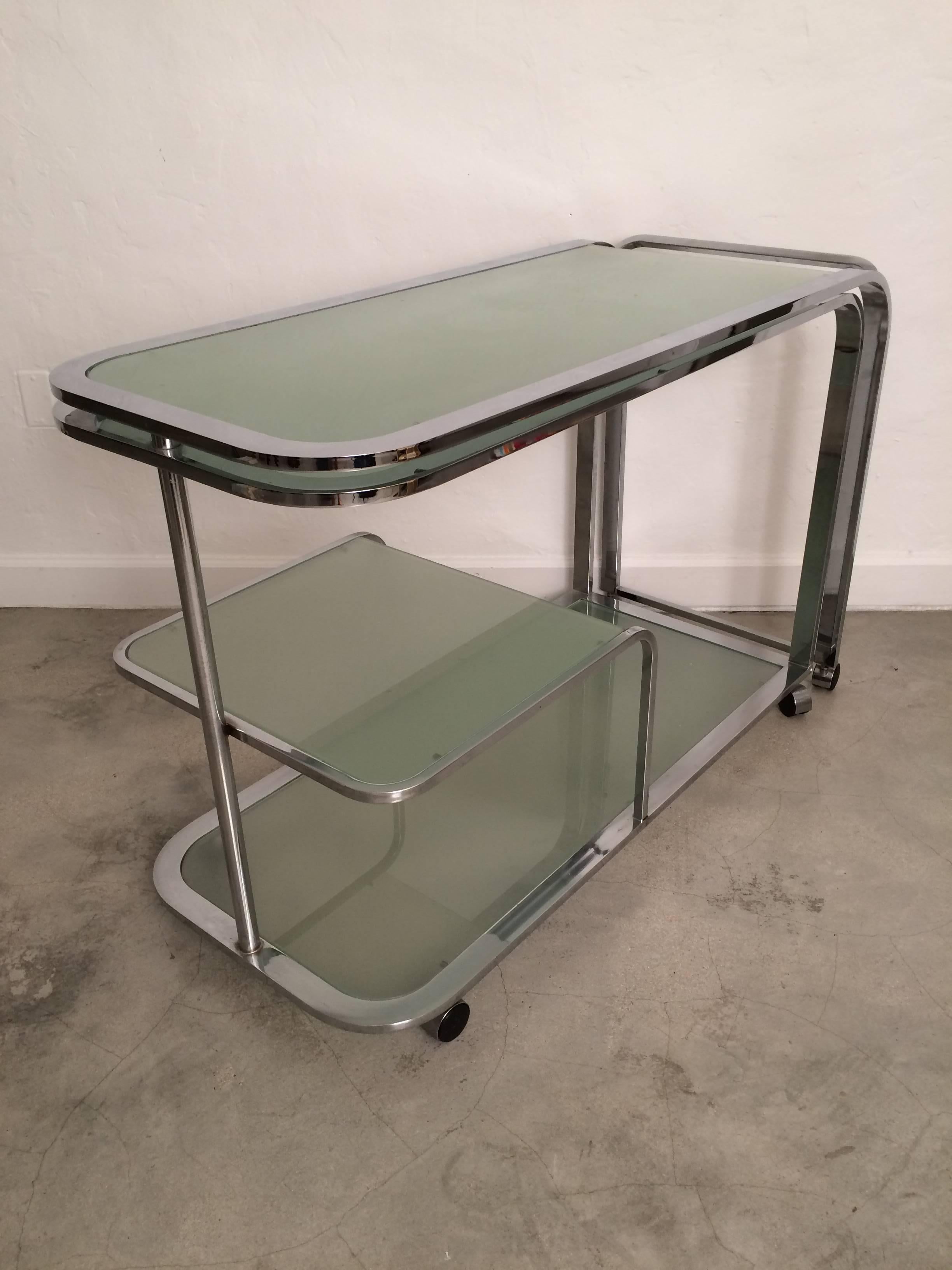 Mid-Century Modern DIA, Design Institute of America Swivel Bar Cart or Writing Table