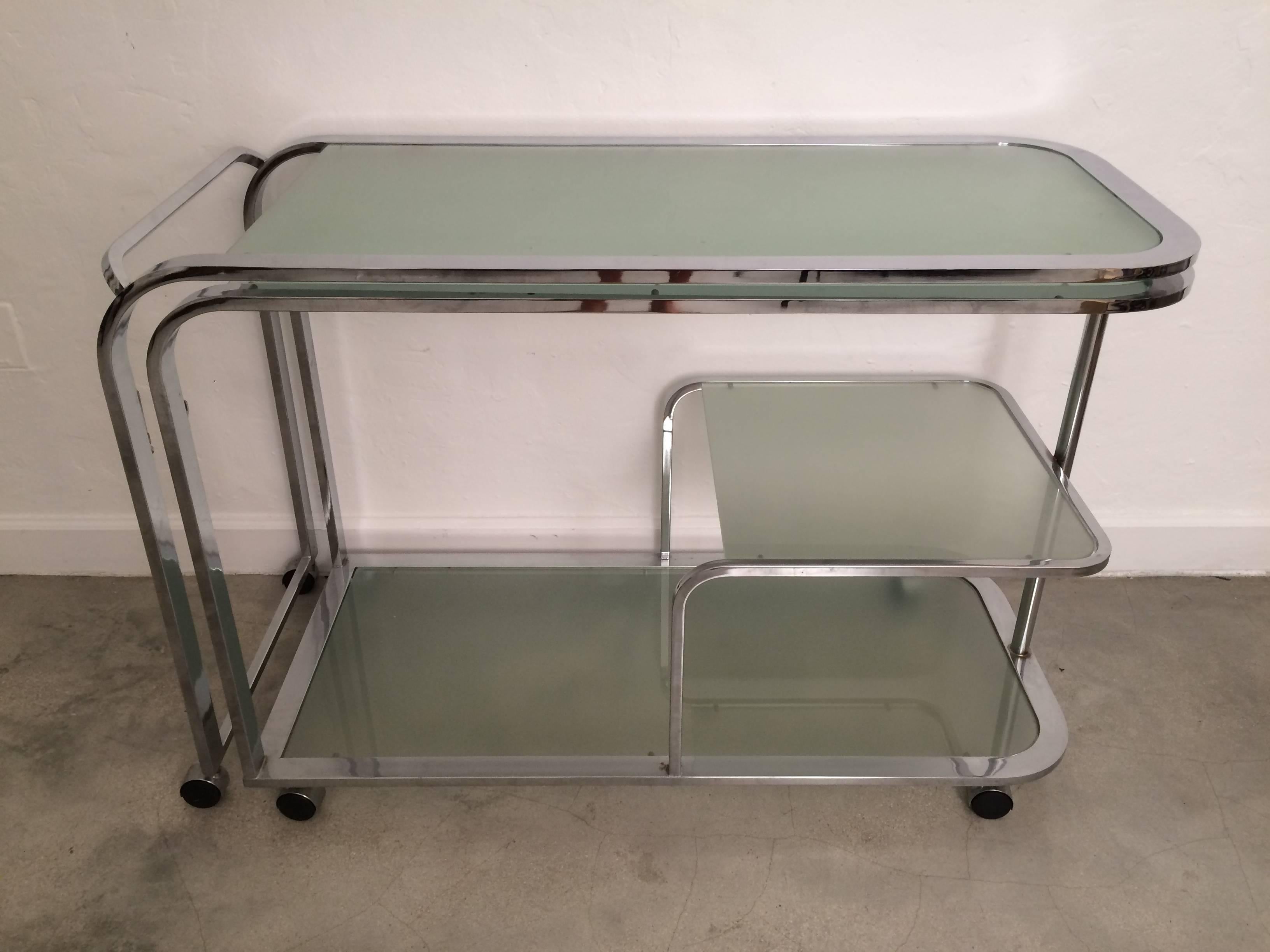 DIA, Design Institute of America Swivel Bar Cart or Writing Table In Excellent Condition In Miami, FL
