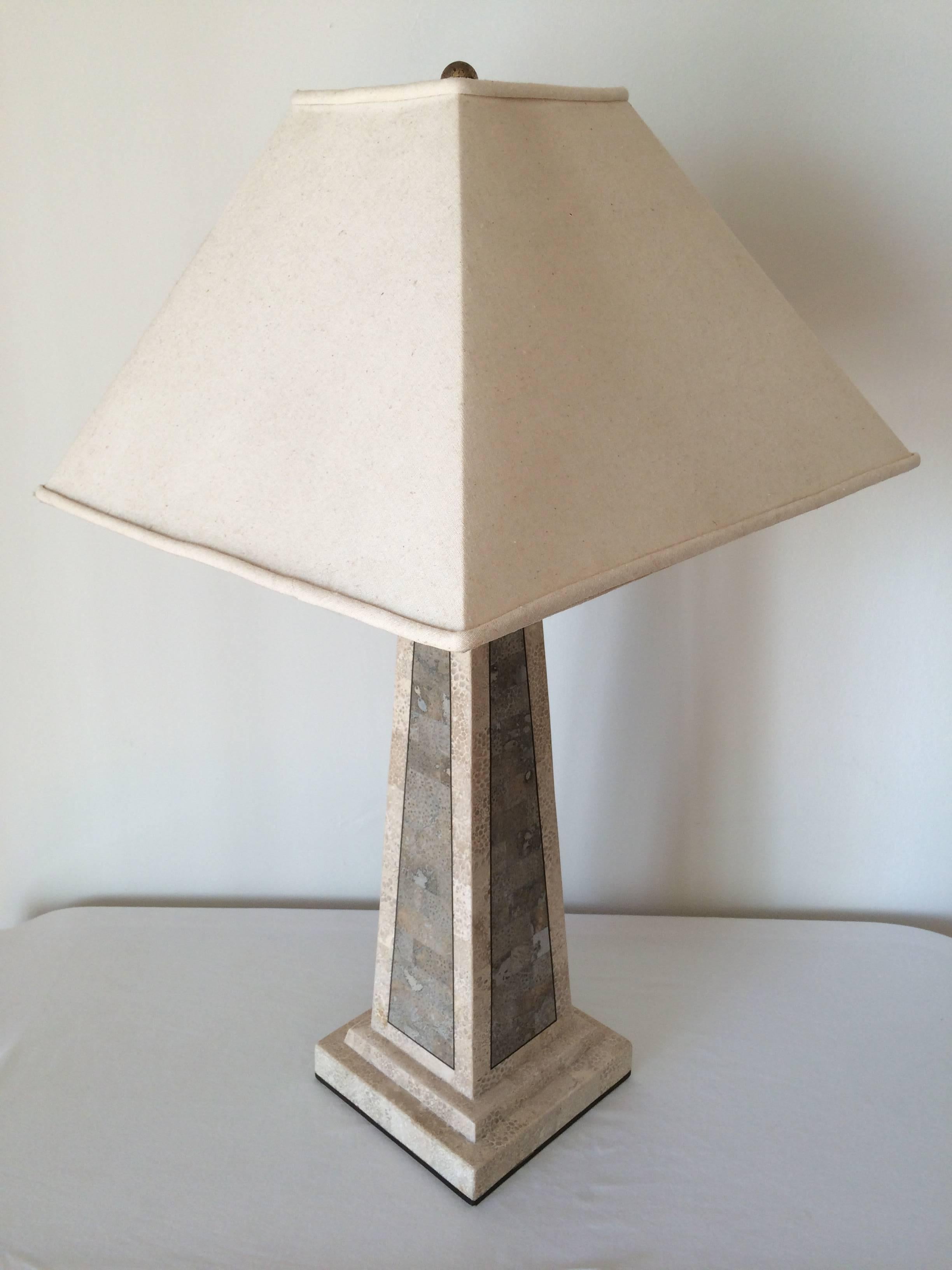 Stone Maitland-Smith Tessellated Marble Lamp