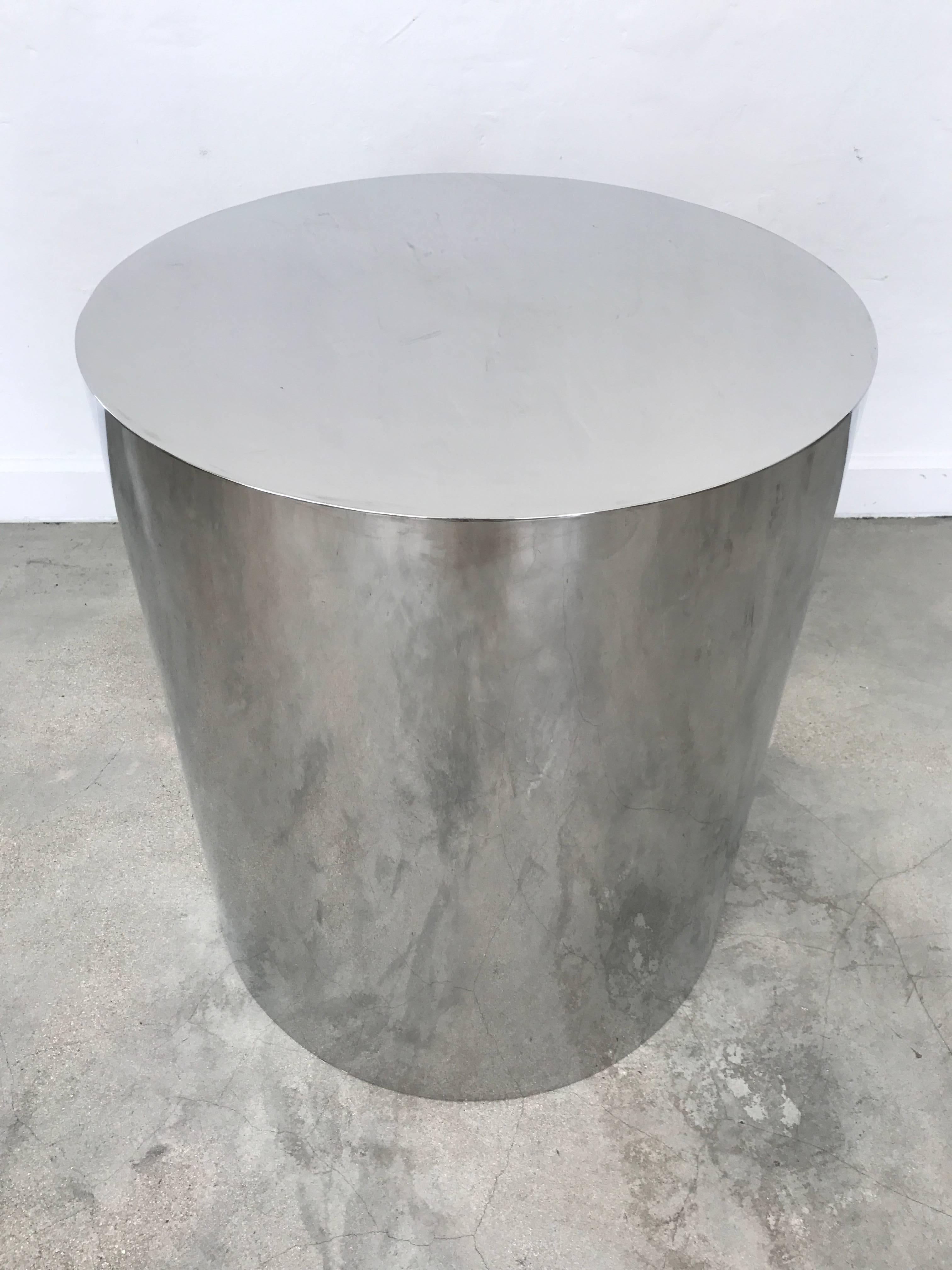 Modern Polished Steel Dining or Center Table Base by Pace Collection