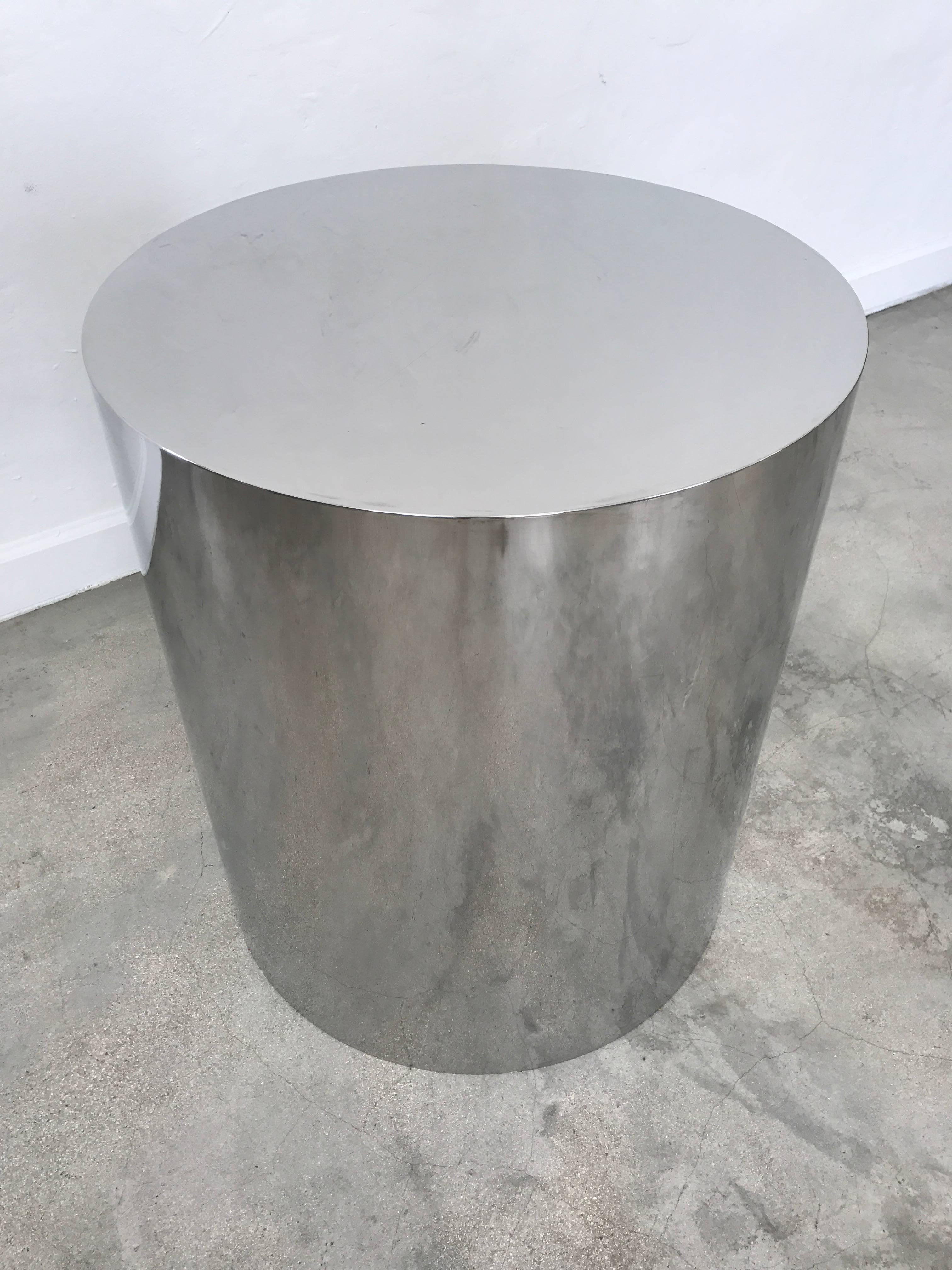 Polished Steel Dining or Center Table Base by Pace Collection In Excellent Condition In Miami, FL