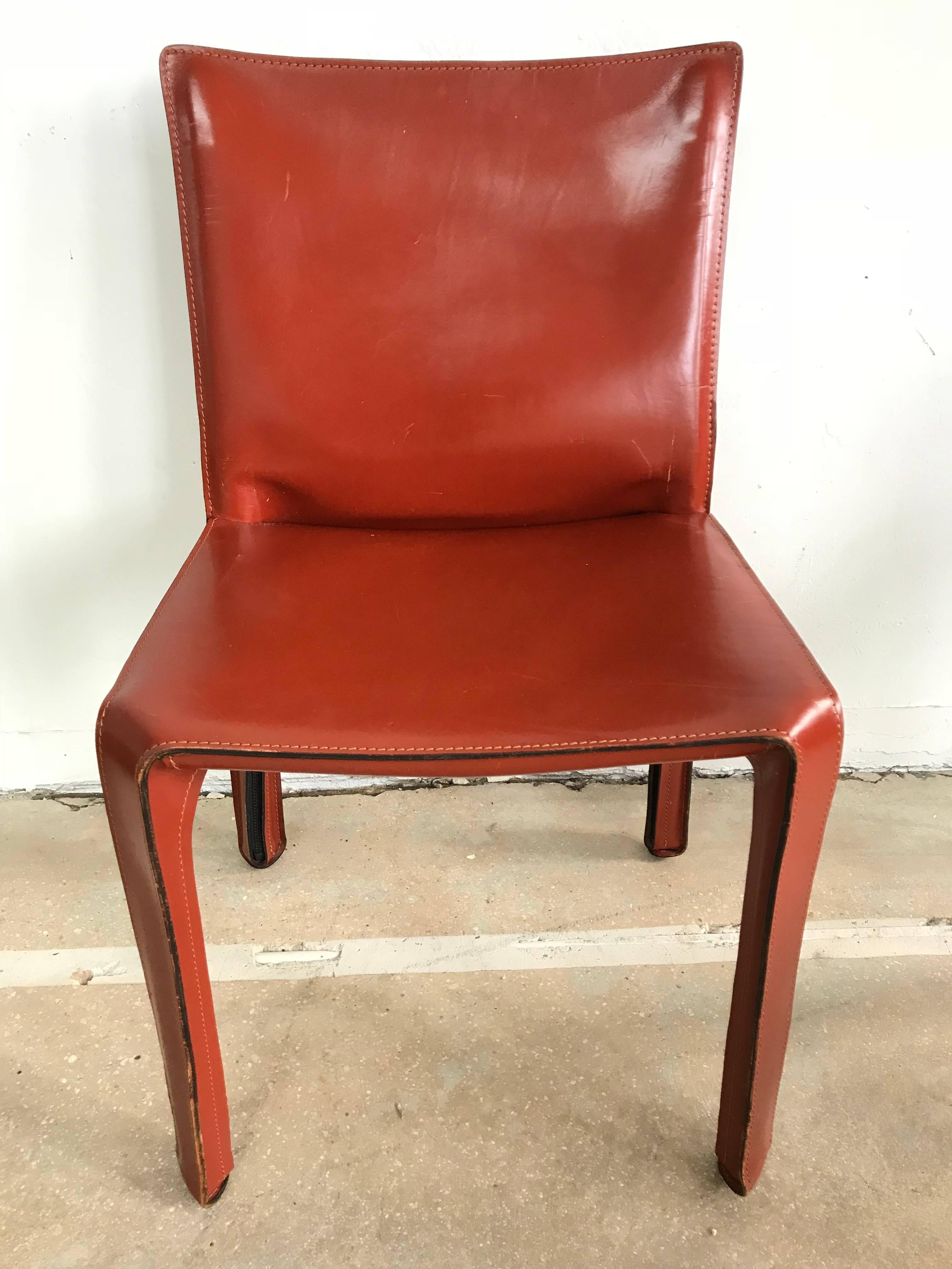 20th Century Pair of Mario Bellini “Cab” Dining Chairs for Cassina
