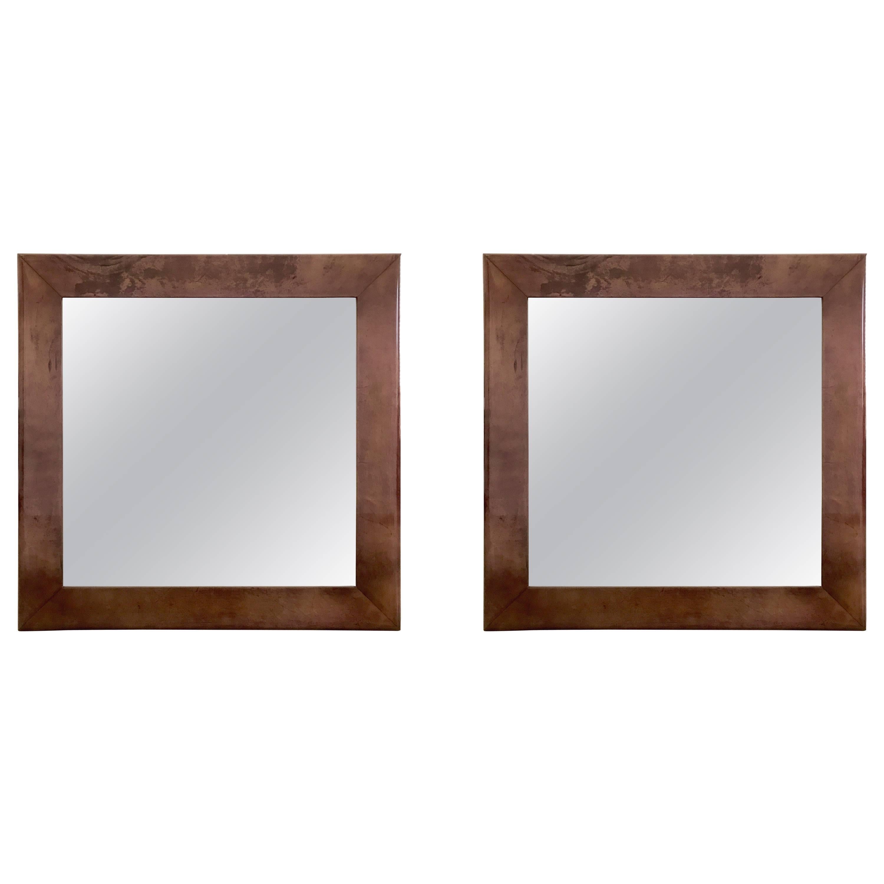 Aldo Tura Purple Goatskin Mirror 2