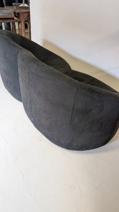Zweisitzer-Sofa „Pumpkin“ von Pierre Paulin aus schwarzem Stoff im Alcantara-Stil