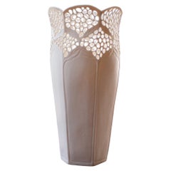 Vaso in porcellana reticolata intagliato a mano, bianco caldo