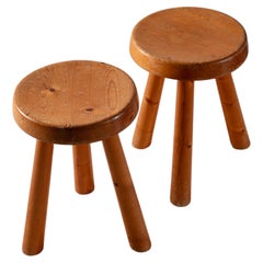 Pair of Charlotte Perriand's hight Berger stools : LE MERIBEL