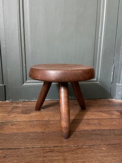Charlotte Perriand's BERGER stool dark wood.