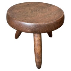 Charlotte Perriand's BERGER stool dark wood.