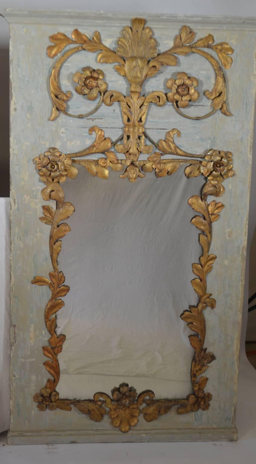 Pair of Gilded Venetian Mirrors, assembled with 18th century elements. 