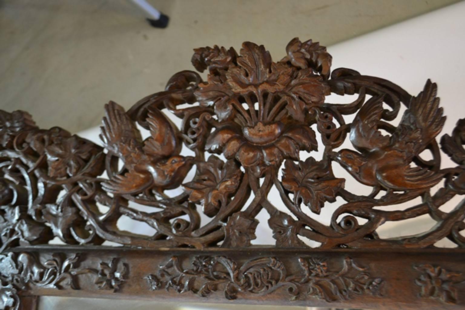 French 19th Century Mirror with Carved Wood Frame