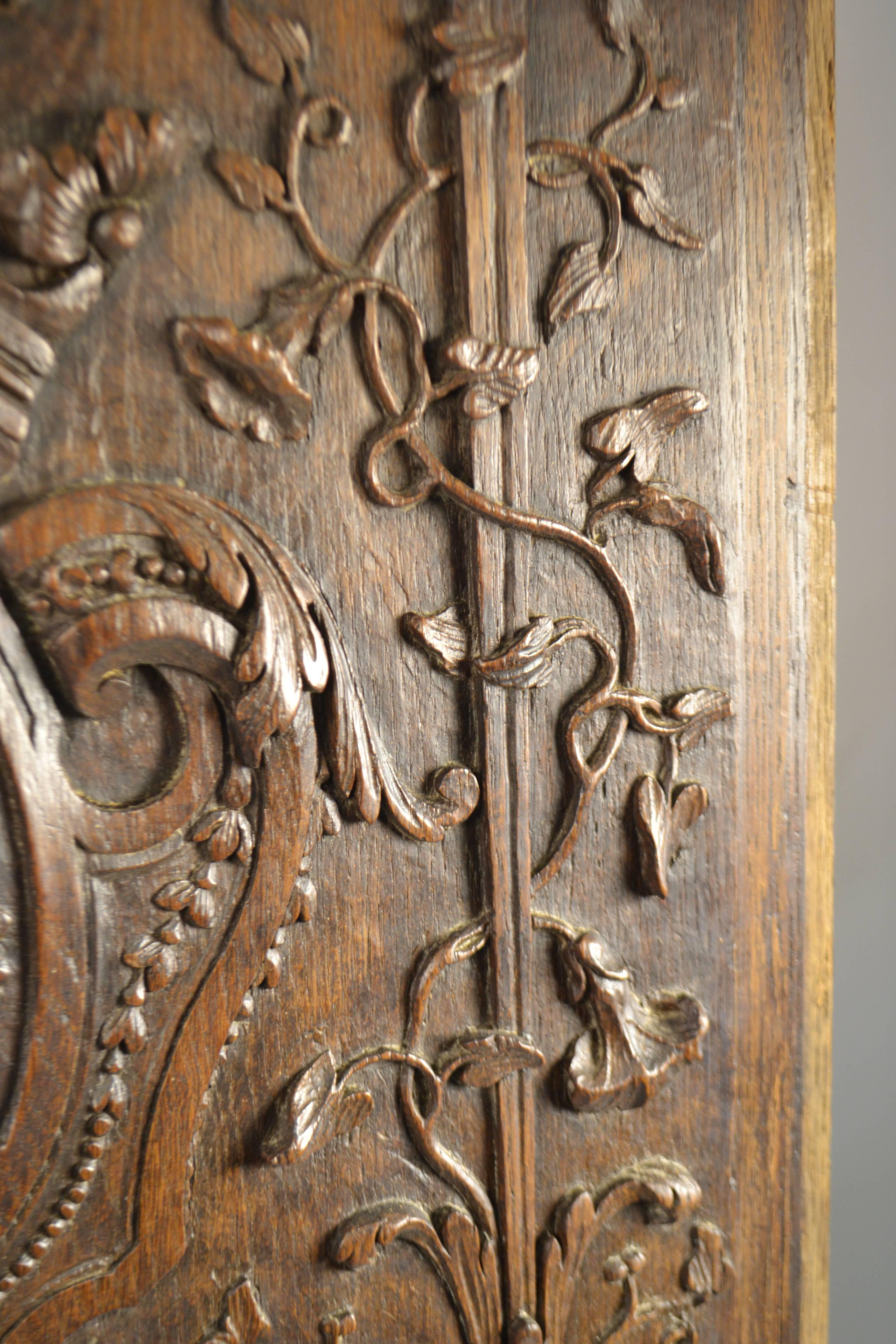 European 18th Century Carved Wood Panel