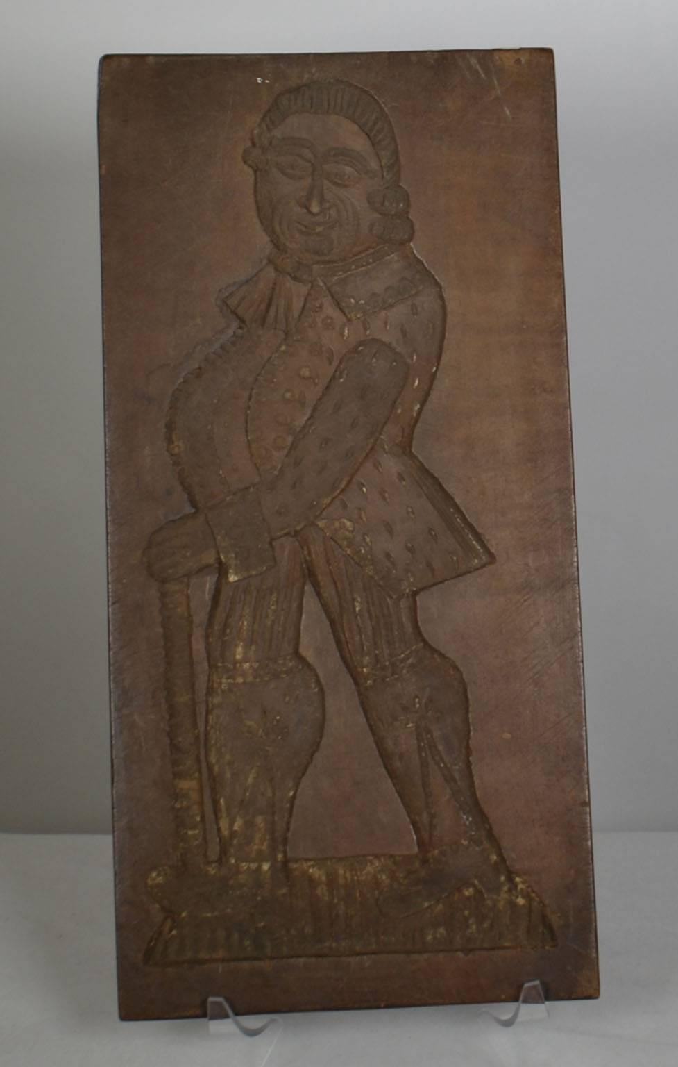 Double sided wooden gingerbread mold (Man and Woman), circa 1850.