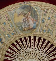 Framed 18th Century Hand-Painted Fan