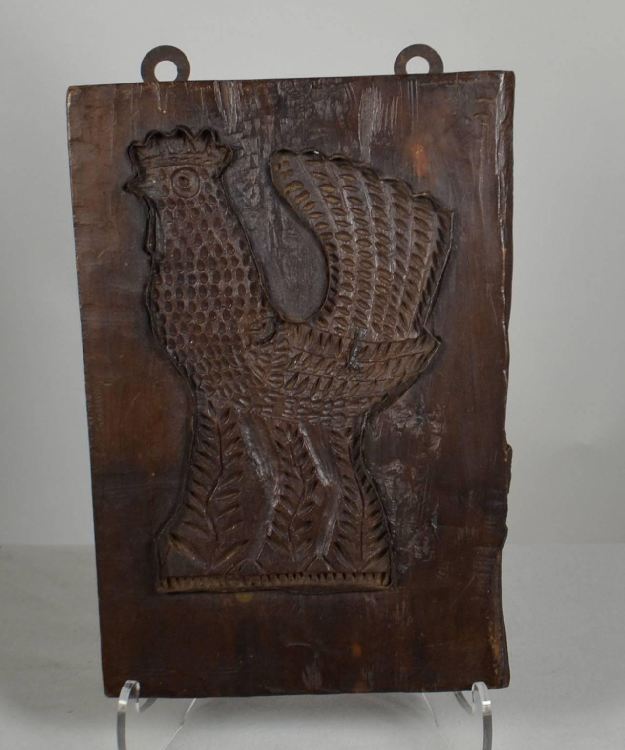 Wooden Gingerbread Mold ( Rooster) Circa 1860-80