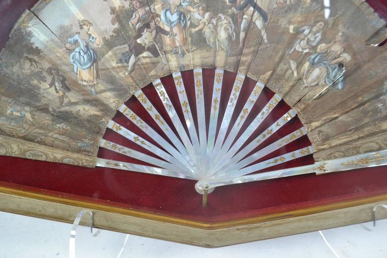 18th Century HandPainted Fan For Sale at 1stDibs