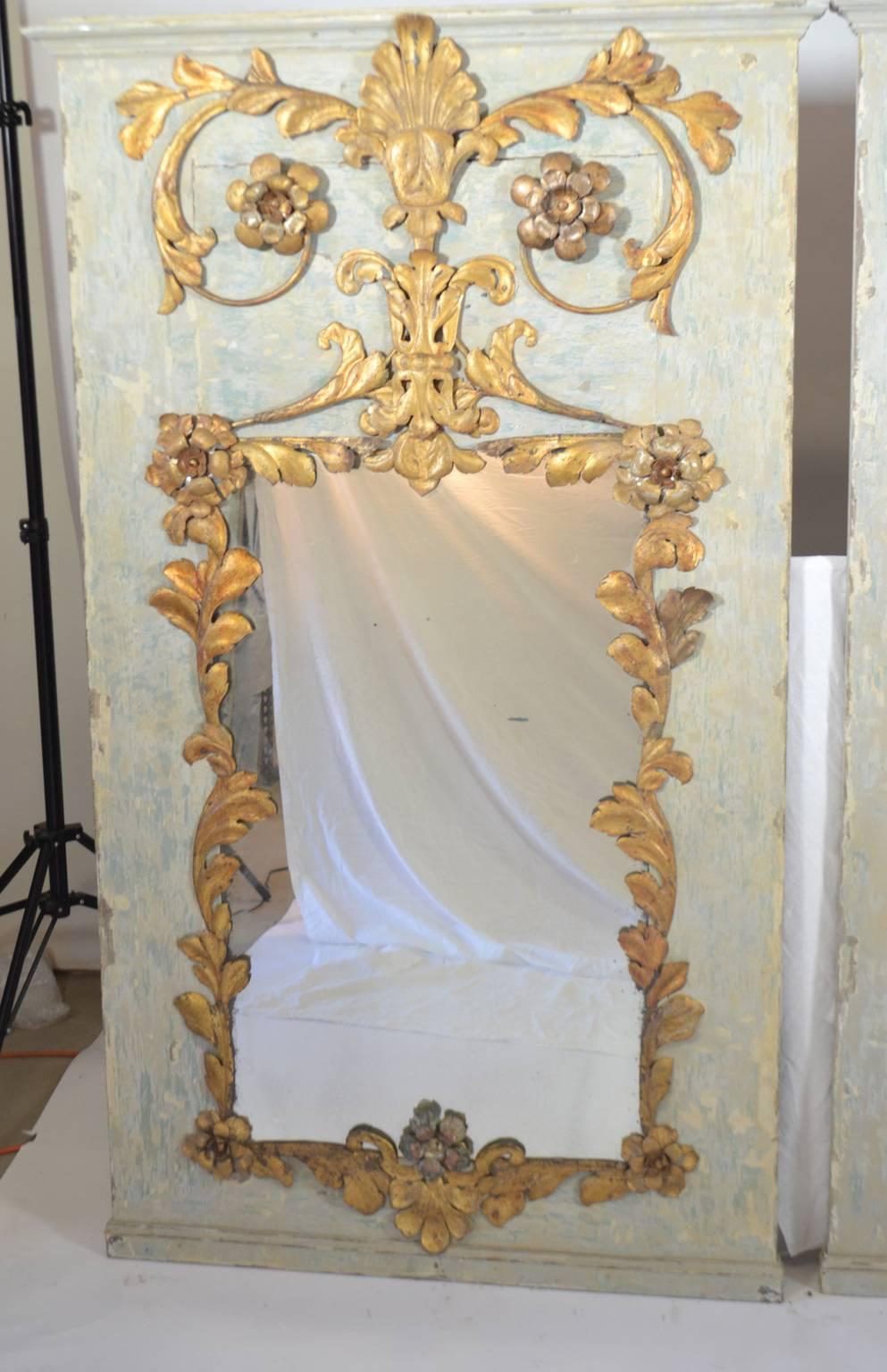  Pair of Venetian Mirrors, Assembled with 18th century elements In Excellent Condition In Vista, CA