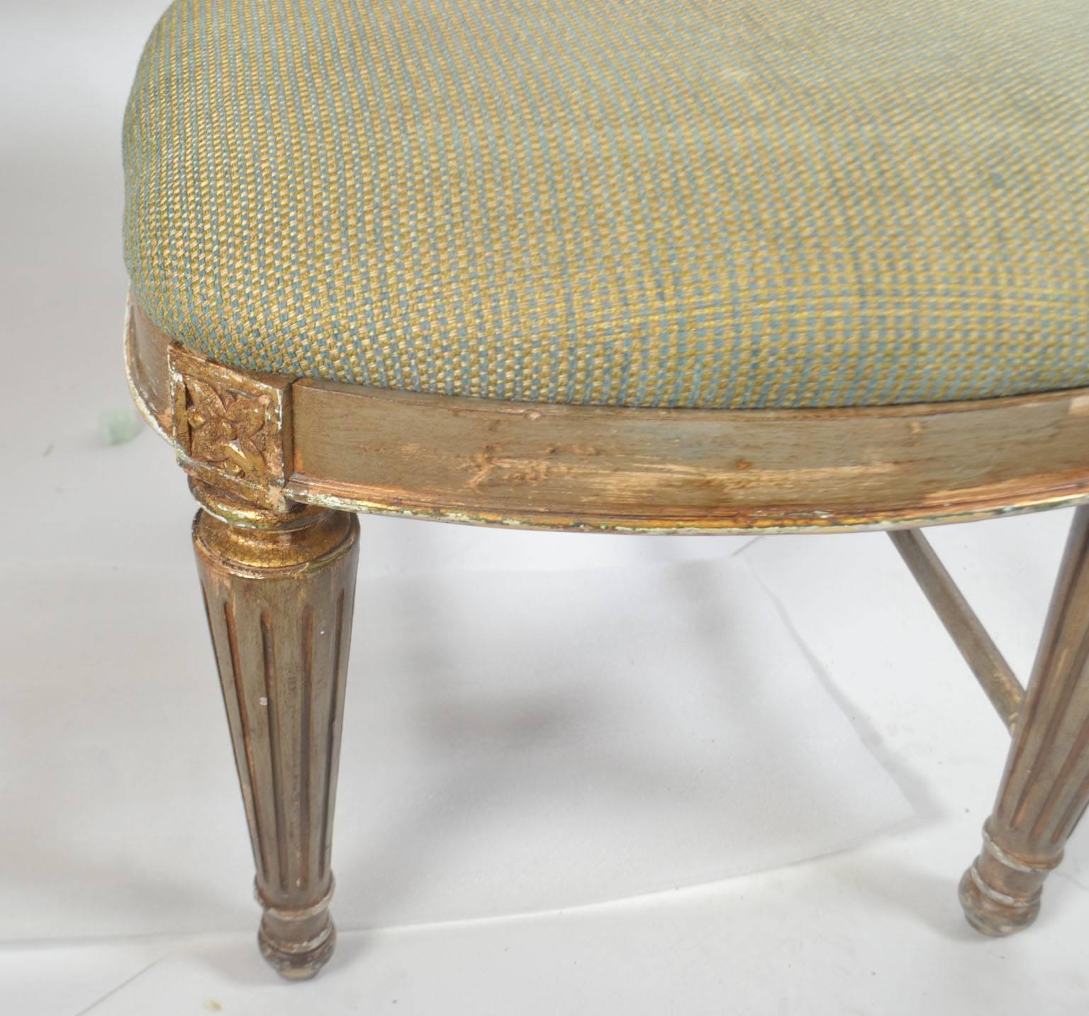 Suite of Eight Parcel-Gilt and Polychromed Dining Chairs For Sale 1