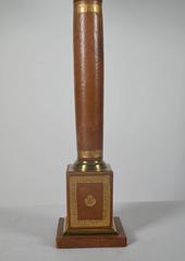 Empire Style Brass Mounted  Leather Table Lamp