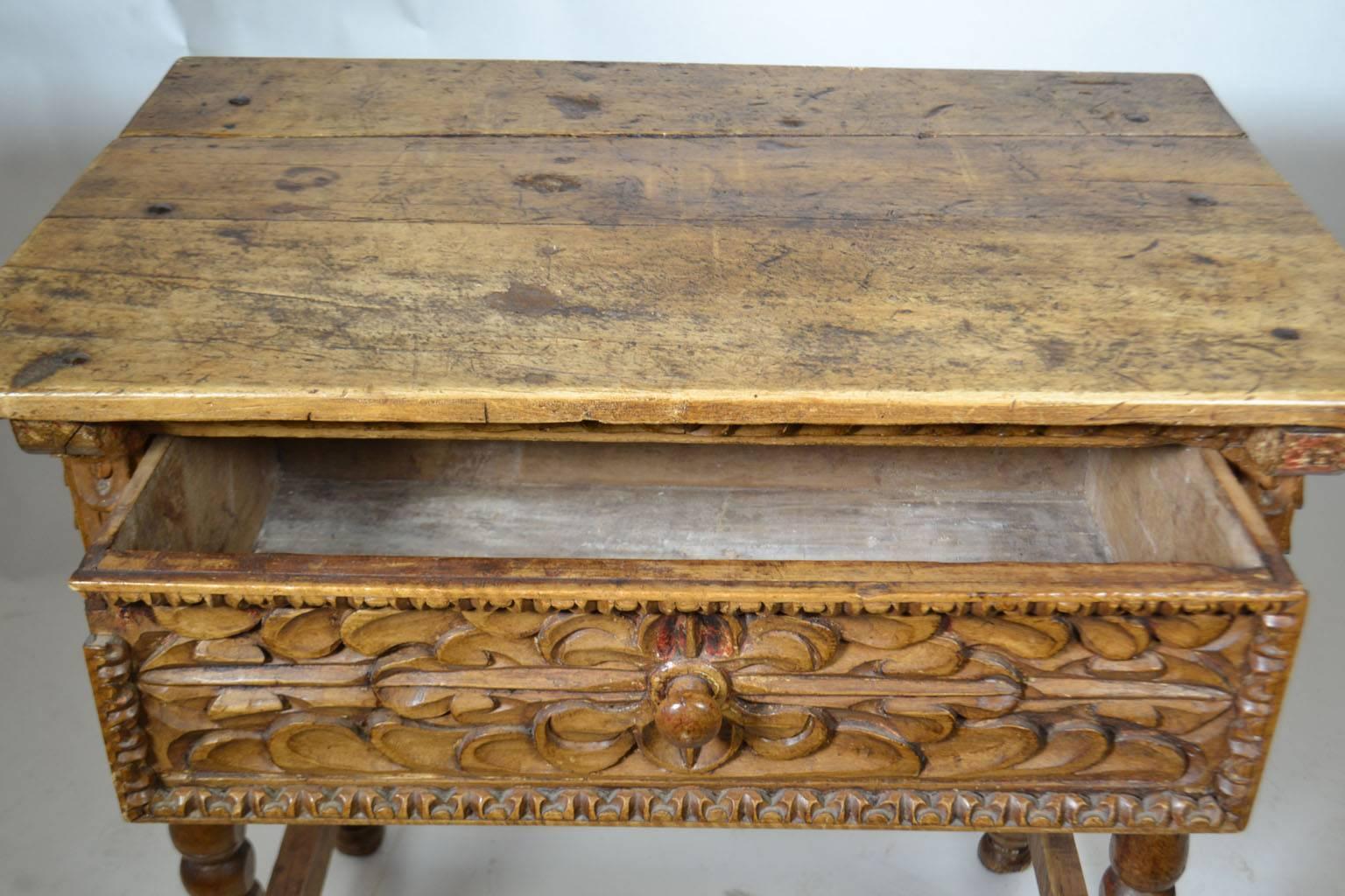 18th Century Spanish Colonial Side Table, Peru In Excellent Condition In Vista, CA