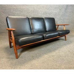 Vintage Danish Mid Century Modern "Cigar" Ge-240 Sofa by Hans Wagner for Getama