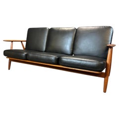 Vintage Danish Mid Century Modern "Cigar" Ge-240 Sofa by Hans Wagner for Getama