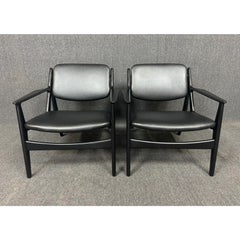Pair of Vintage Mid Century Danish Modern "Ella" Lounge Chairs by Arne Vodder