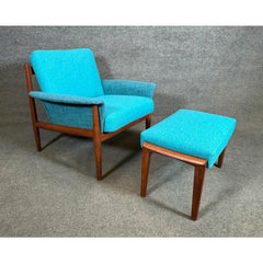 Grete Jalk Teak-Sessel & Ottomane  France & Son, Dänemark  1960s