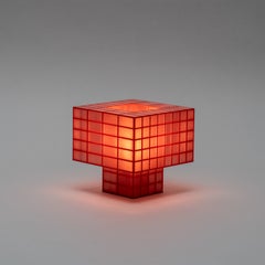 Contemporary 3D-Printed Tesser 5:3 Portable Table Lamp by Ridezign in Cherry