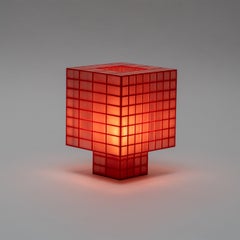 Contemporary 3D-Printed Tesser 8:3 Portable Table Lamp by Ridezign in Cherry