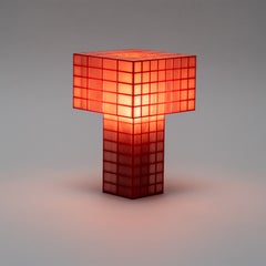 Contemporary 3D-Printed Tesser 5:8 Portable Table Lamp by Ridezign in Cherry