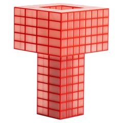 Contemporary 3D-Printed Tesser 5:8 Portable Table Lamp by Ridezign in Cherry