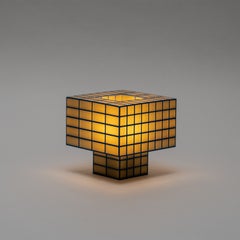 Contemporary 3D-Printed Tesser 5:3 Portable Table Lamp by Ridezign in Butter