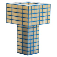 Moderne, 3D-gedruckte, tragbare Tischlampe „Tesser 5:8“ von Ridezign in der Farbe „Butter“