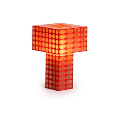 Contemporary 3D-Printed Tesser 5:8 Dots Portable Table Lamp by Ridezign in Amber