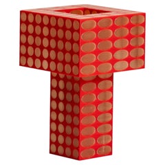 Contemporary 3D-Printed Tesser 5:8 Dots Portable Table Lamp by Ridezign in Amber