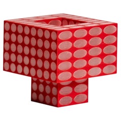 Contemporary 3D-Printed Tesser 5:3 Dots Portable Table Lamp in Cherry - Ridezign