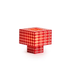 Contemporary 3D-Printed Tesser 5:3 Dots Portable Table Lamp in Cherry - Ridezign