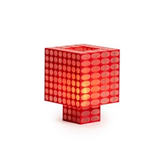 Contemporary 3D-Printed Tesser 8:3 Dots Portable Table Lamp in Cherry - Ridezign