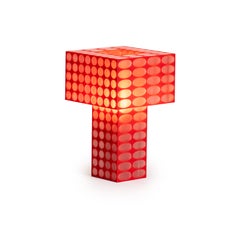 Contemporary 3D-Printed Tesser 5:8 Dots Portable Table Lamp in Cherry - Ridezign