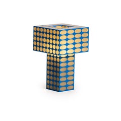 Contemporary 3D-Printed Tesser 5:8 Dots Portable Table Lamp in Butter - Ridezign