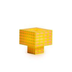 Lampe de table portable contemporaine « Tesser 5:3 Dots » imprimée en 3D par Ridezign, couleur « Guava »